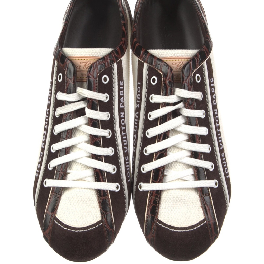 Louis Vuitton Paris Women Suede Leather Trim Sneakers NWT Size 8